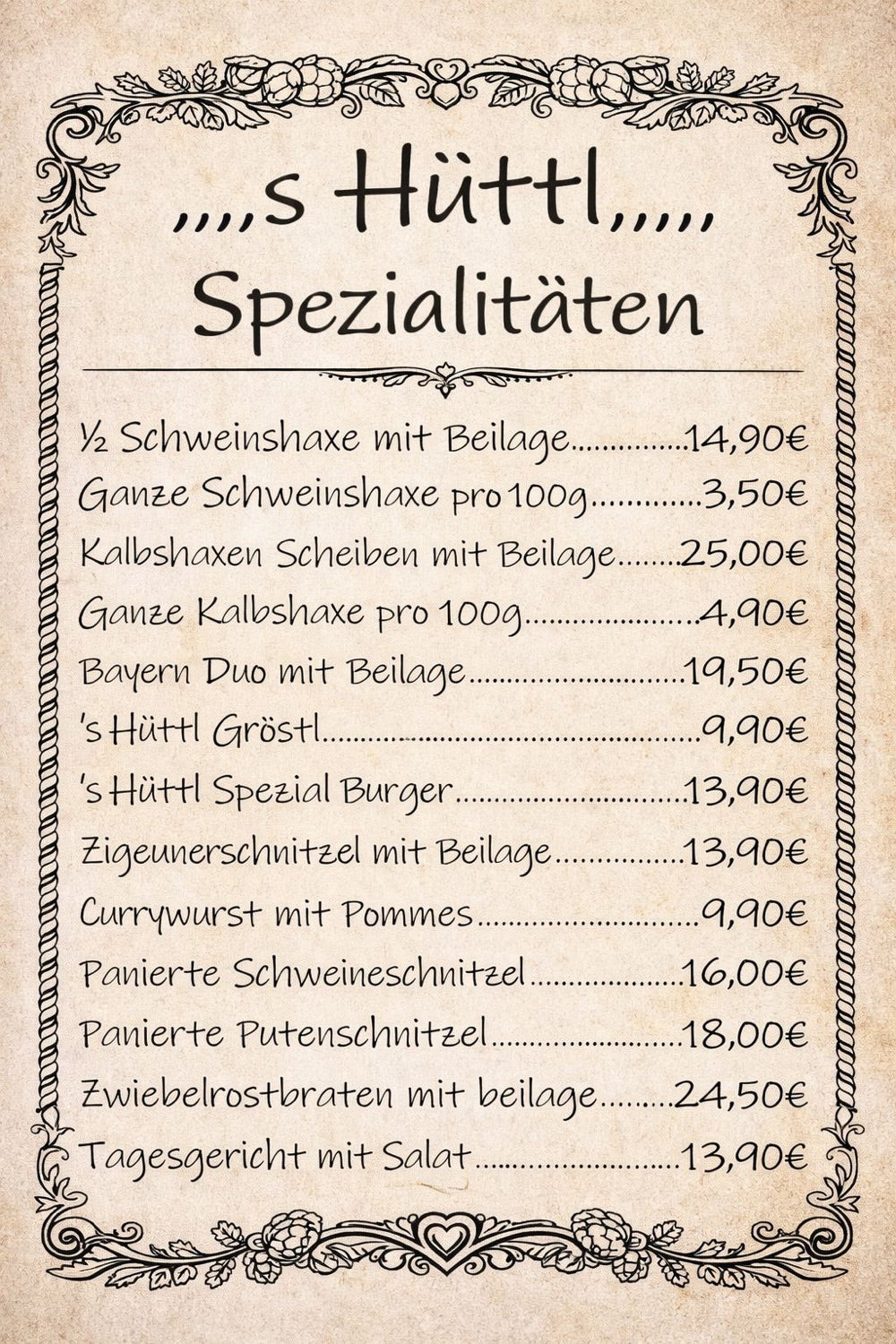 Speisekarte Seite 3